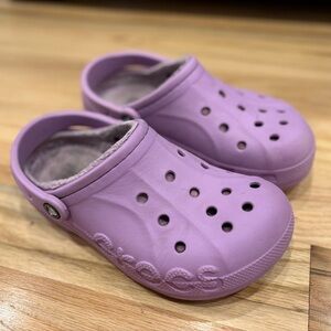 Lined Crocs Classic Unisex Adult M6 W8 Lavender Clog Fuzzy Slippers Purple Women